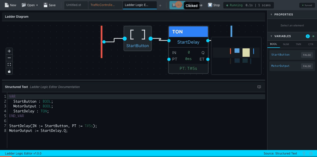 Ladder Logic Editor demo