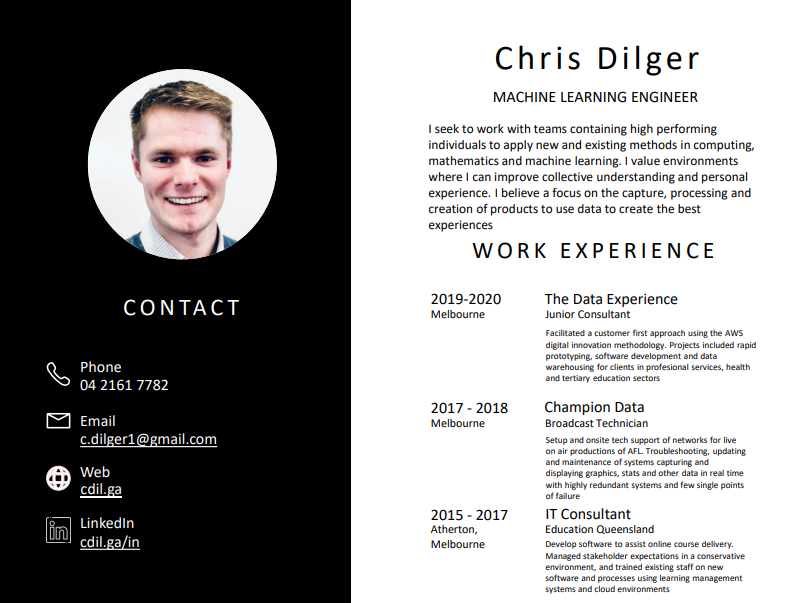 Chris Dilger's - CV Online
