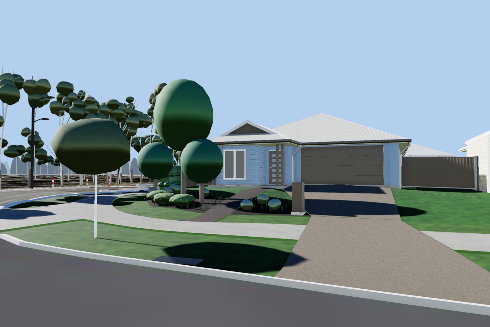 Engine frame: the house from across the street with the proposed front garden